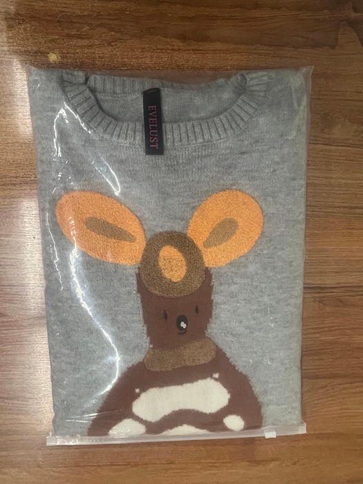 EVELUST Women’s Cute Sweater Long Sleeve Crew Neck Fun Patterned Sweater Tops