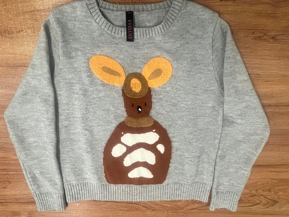 EVELUST Women’s Cute Sweater Long Sleeve Crew Neck Fun Patterned Sweater Tops