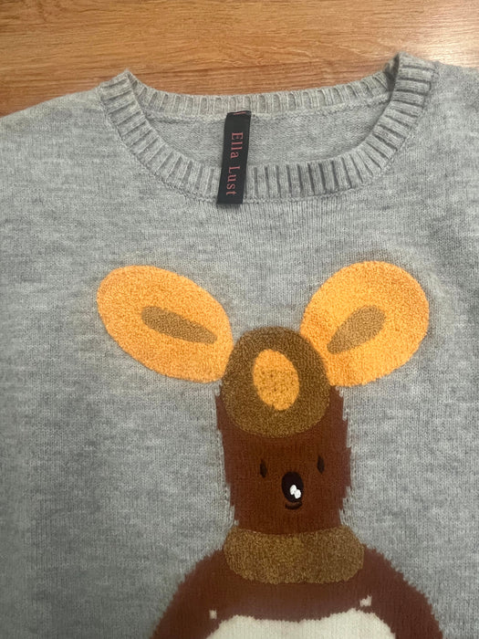 Ella Lust Cute Sweater Long Sleeve Crew Neck Fun Patterned Fashion Winter Sweater Tops