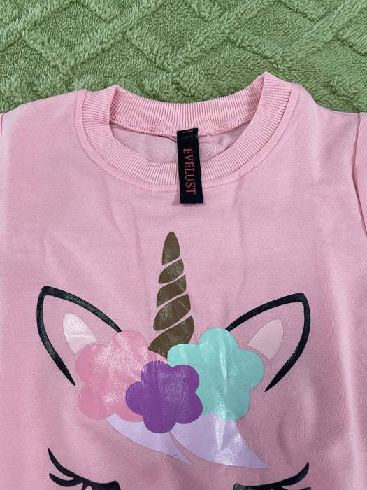 EVELUST Toddler Girl Unicorn Sweatshirt - Cute Valentines Day Top Pullover Crewneck Clothes Shirt Fashion Causal Outfit