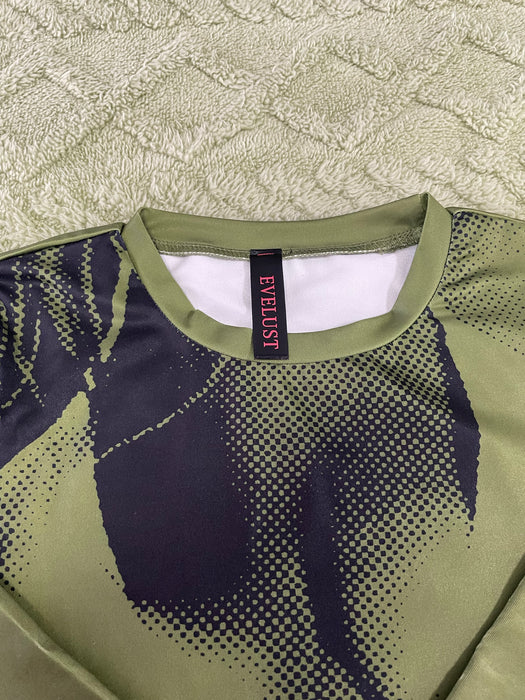 EVELUST Women's 3D Body Print Crop Tops - Y2k Bikini Boob Graphic Tee Shirt Aesthetic Heat Map Sexy Festival Concert Outfit