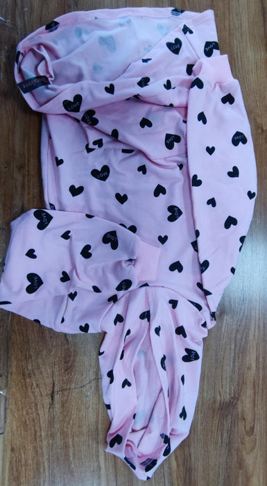 Doralove Toddler Girls Hoodies Dress Heart Print Casual Long Sleeve Kangaroo Pocket Sweatshirt