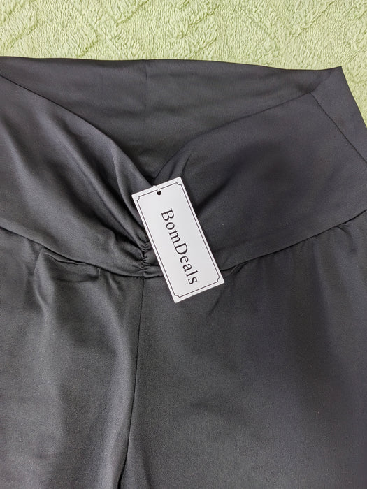 BomDeals Ruched Flared Leggings for Women - 90s Low Rise Bootleg Festival Outfits Casual Workout Bell Bottom