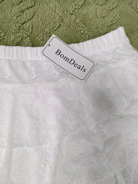 BomDeals Women Western Layered Mini Skirt - Country Concert Ruffle Cute Y2K Bottoms Coastal Cowgirl White Flowy Skirt