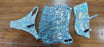 Doralove Rave Outfits for Women 3 Piece Bikini Set Tassels Skirt Metallic Swimsuit