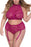 Plus Size Lingerie Set for Women Sexy See Thru Halter Lace Bra High Waist Panty Suspender 2 Pieces No Stockings