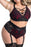 Plus Size Lingerie Set for Women, Sexy Luxe Criss-cross Bra Set Lace Cups Classic Underwear with High Waisted Suspender Thong